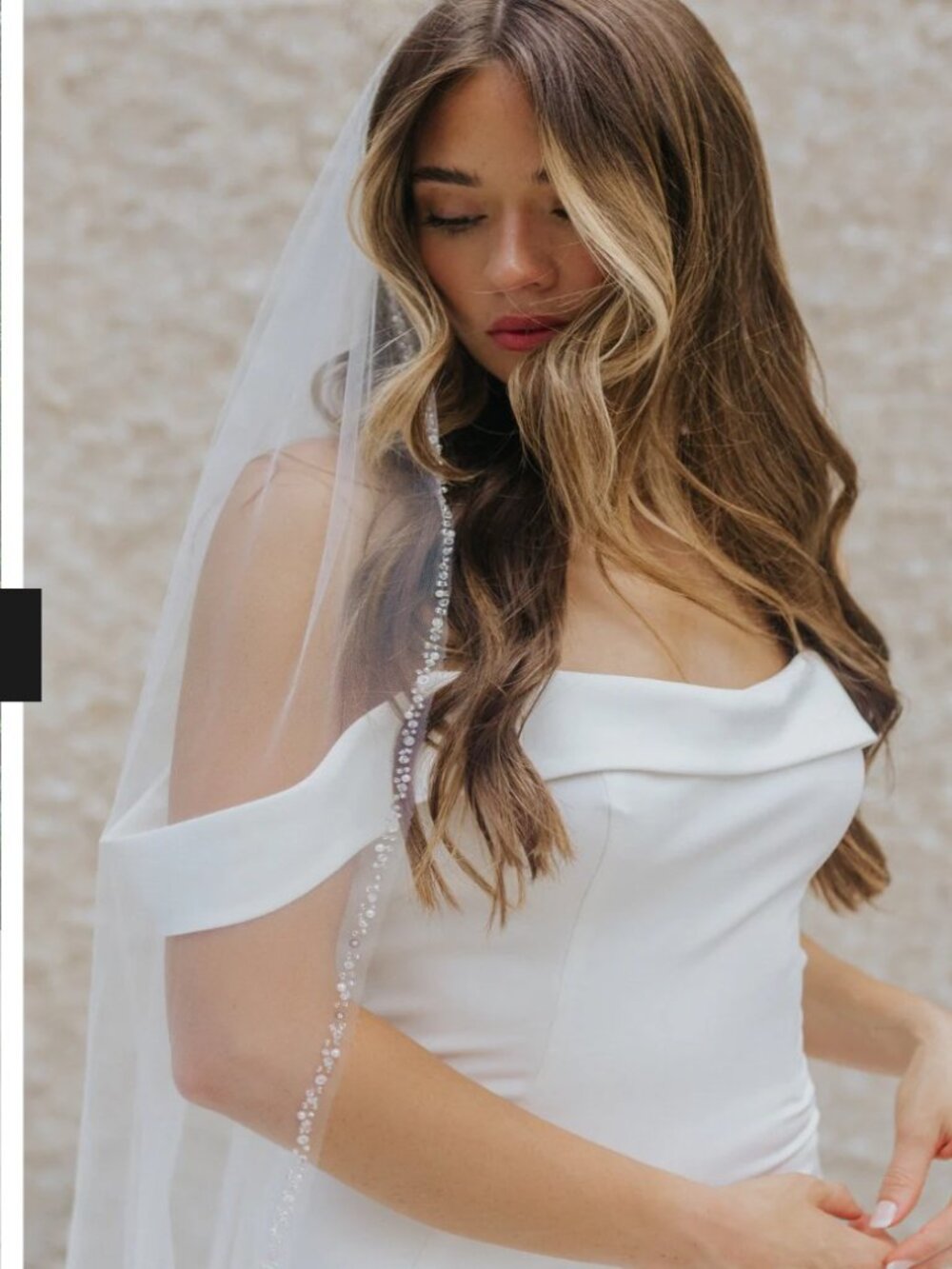 Cathedral length Beaded Wedding Veil